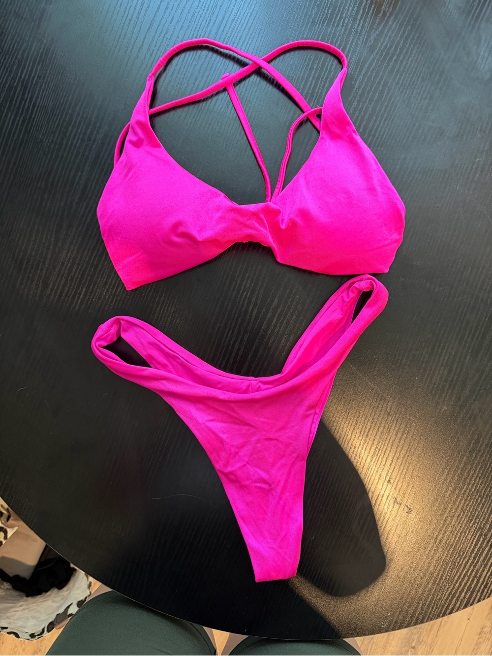 OneOne Swim Hot Pink Strappy Bikini Set